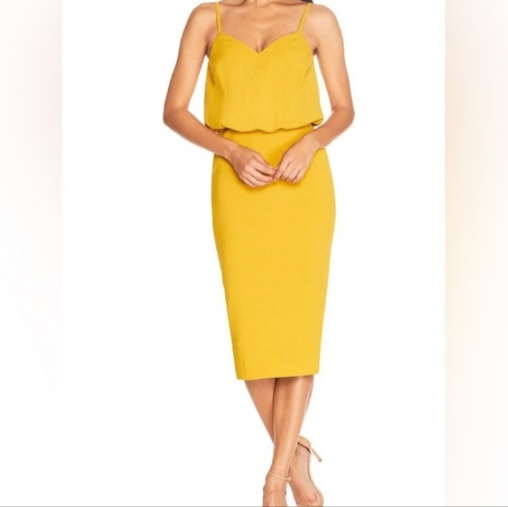 alondra blouson sheath dress dress the population dress the population Alondra Bright Pink Blouson Sheath Dress Size XXL Adj  Strap